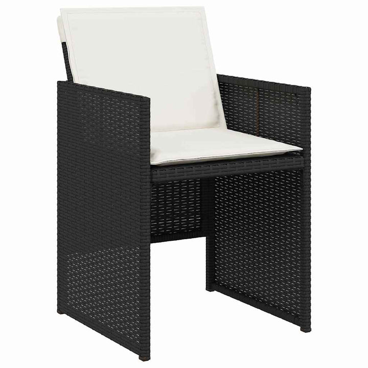 Have Spisebordssæt med pude 5 pcs Sort Poly rattan