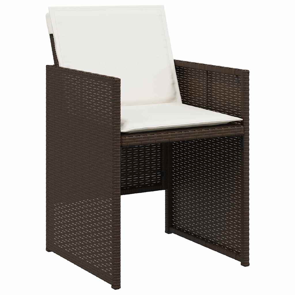 Have Spisebordssæt med pude 5 pcs Brun Poly rattan