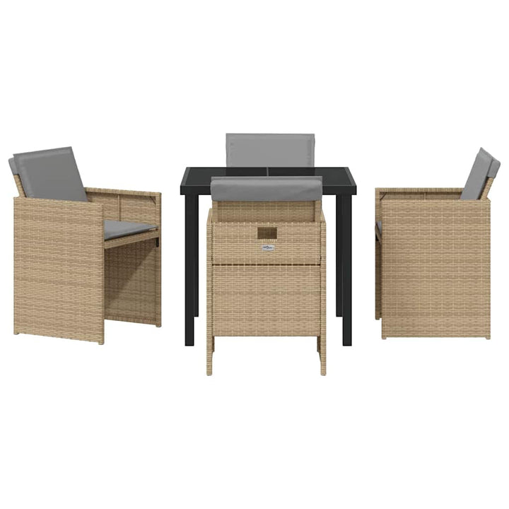 Have Spisebordssæt med pude 5 pcs Beige Poly rattan