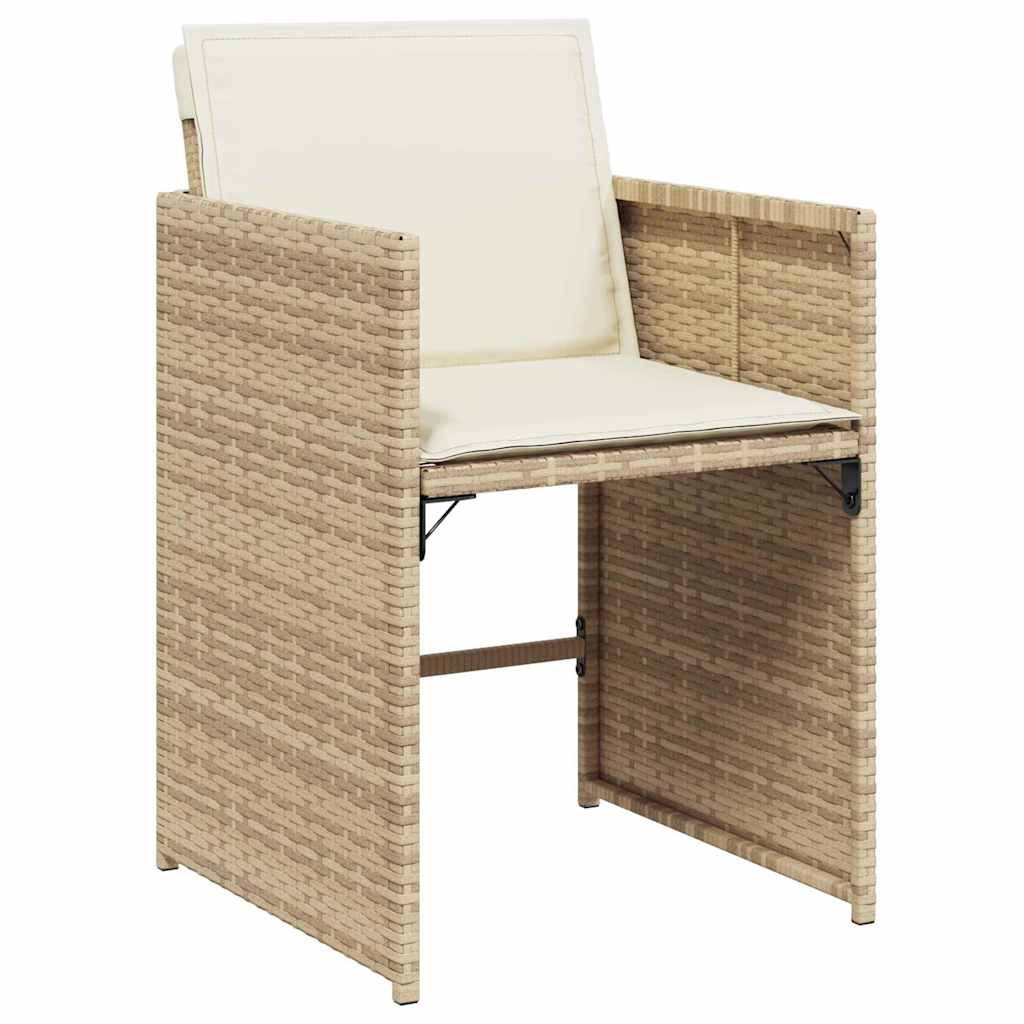 Have Spisebordssæt med pude 5 pcs Beige Poly rattan
