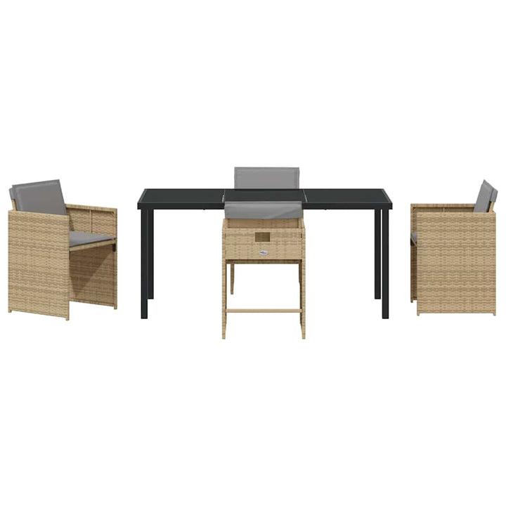 Have Spisebordssæt med pude 5 pcs Beige Poly rattan