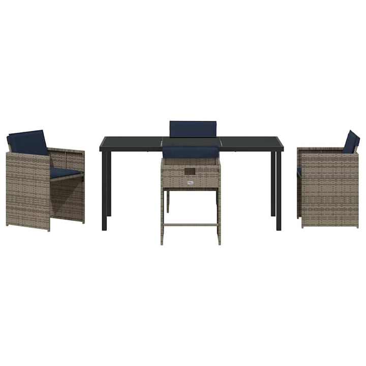 Have Spisebordssæt med pude 5 pcs Grå Poly rattan