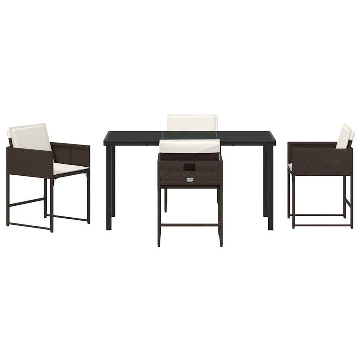 Have Spisebordssæt med pude 5 pcs Brun Poly rattan