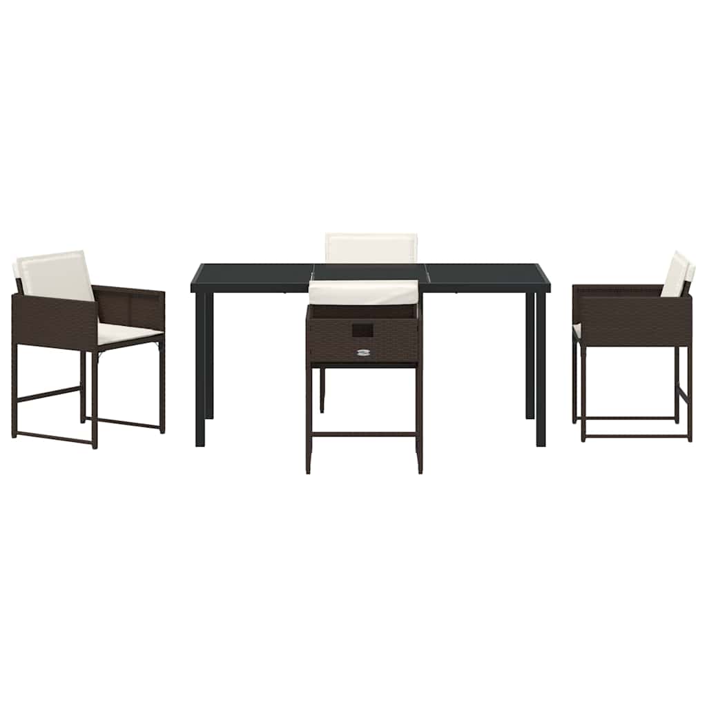 Have Spisebordssæt med pude 5 pcs Brun Poly rattan