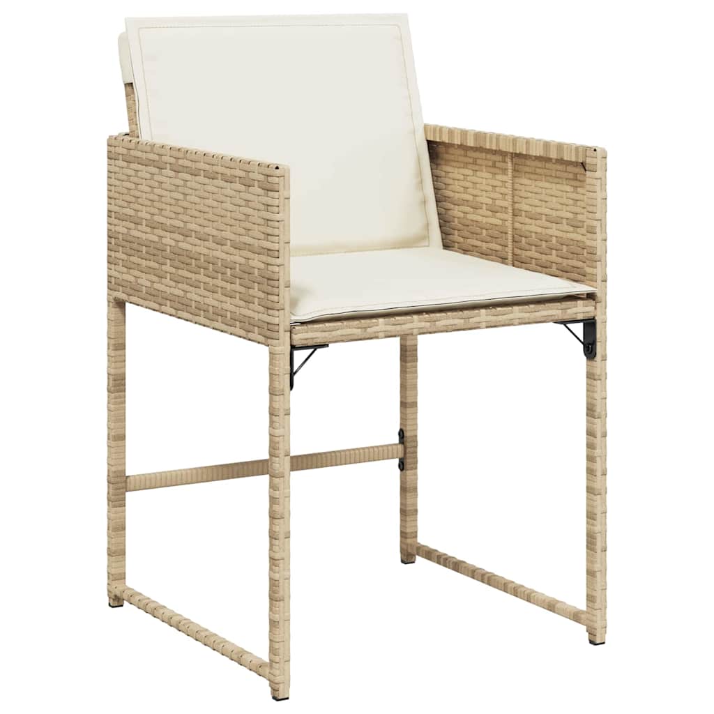 Have Spisebordssæt med pude 5 pcs Beige Poly rattan