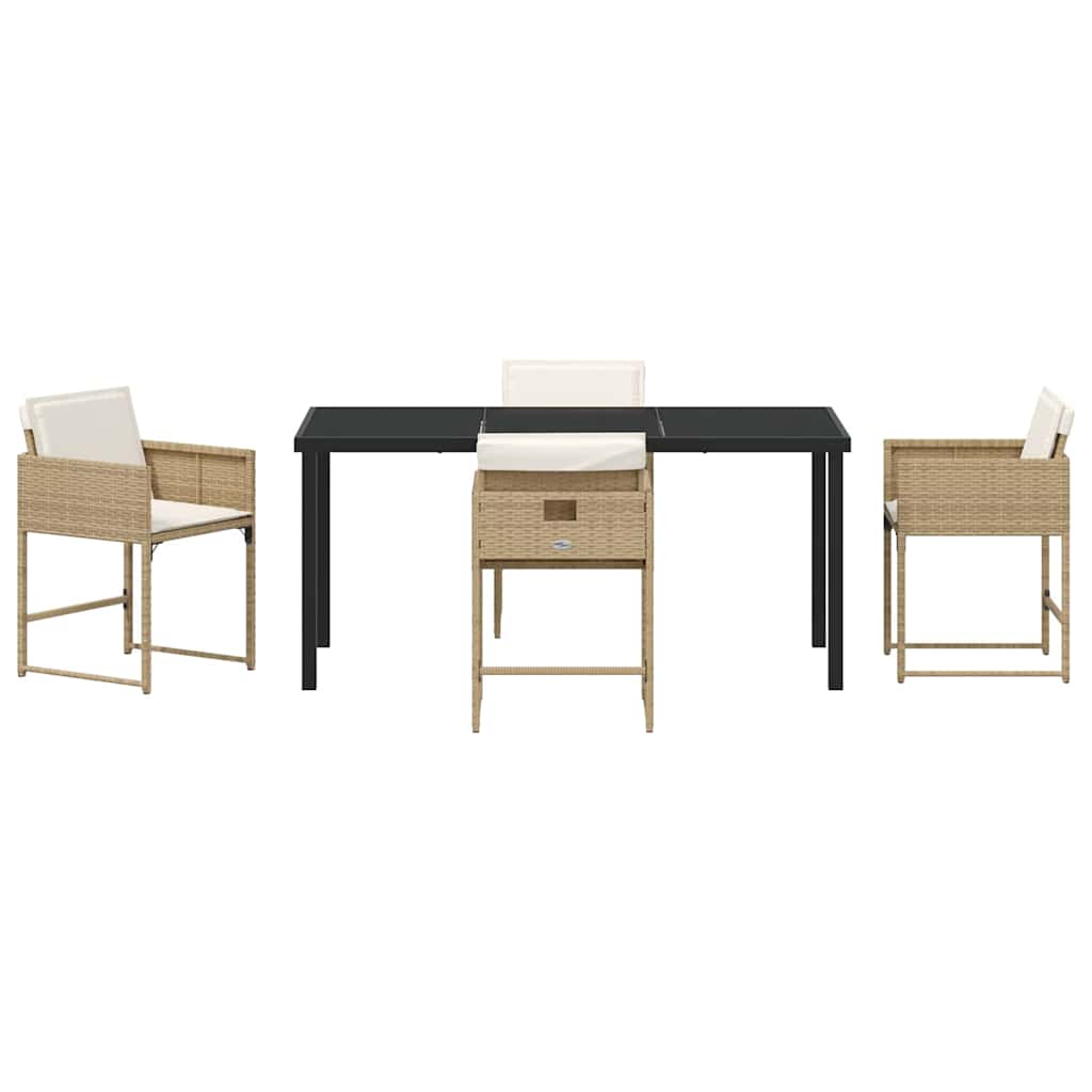 Have Spisebordssæt med pude 5 pcs Beige Poly rattan