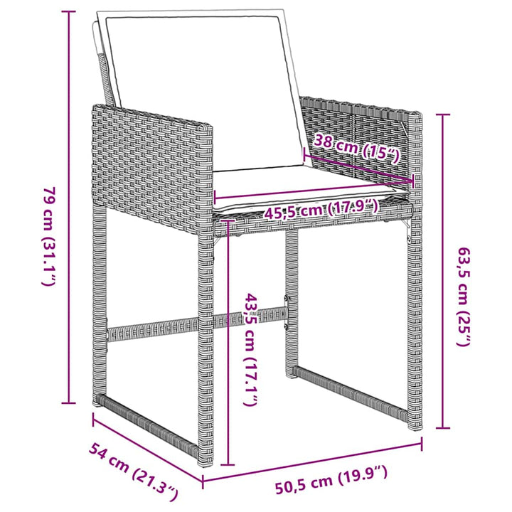 Have Spisebordssæt med pude 5 pcs Lysegrå Poly rattan