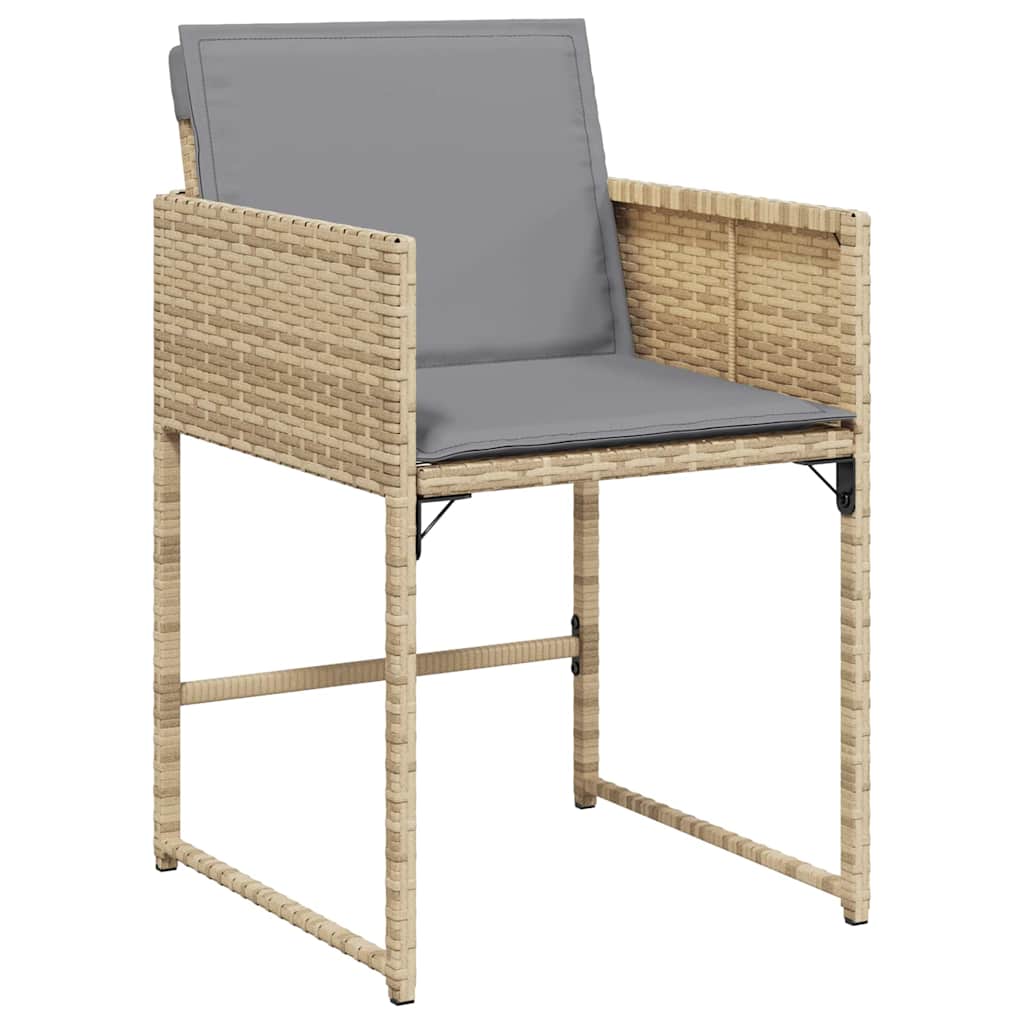 Have Spisebordssæt med pude 5 pcs Beige Poly rattan