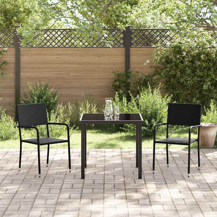 Have Spisebordssæt 3 pcs Sort Poly rattan