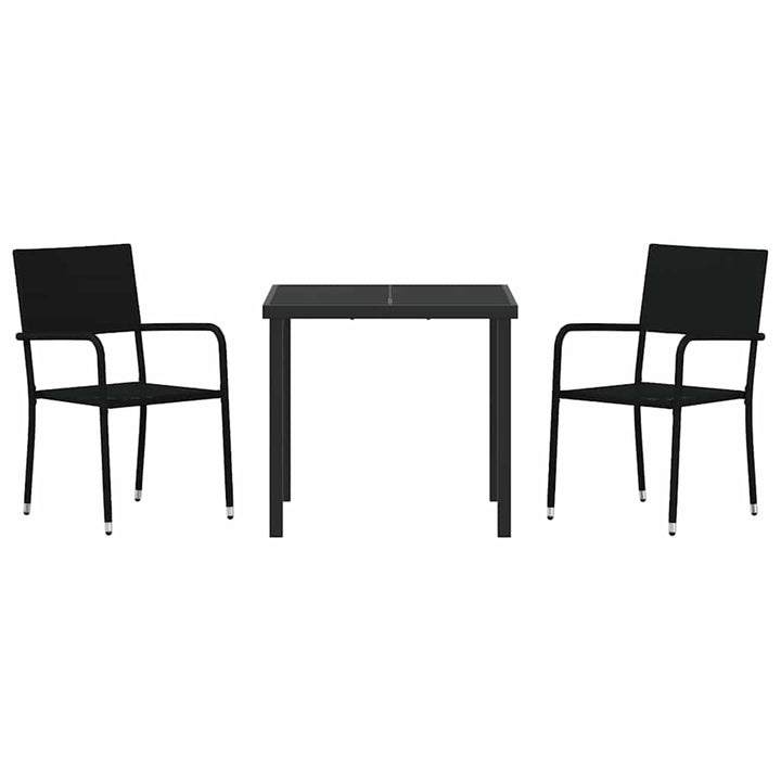 Have Spisebordssæt 3 pcs Sort Poly rattan