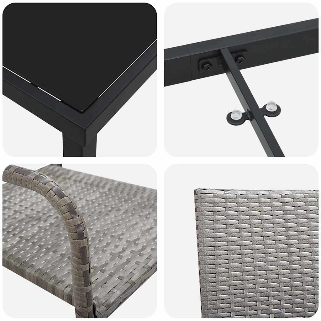 Have Spisebordssæt 3 pcs Grå Poly rattan