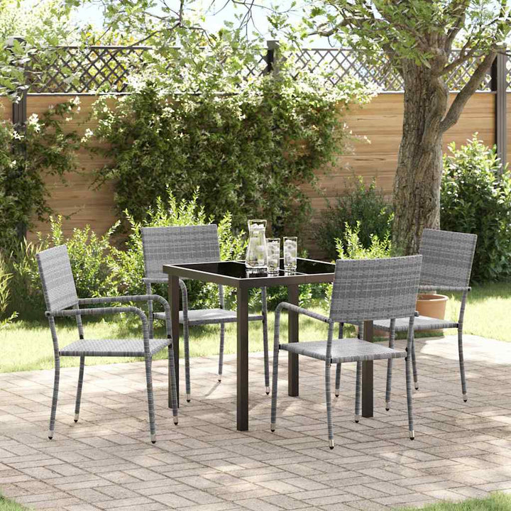 Have Spisebordssæt 5 pcs Grå Poly rattan