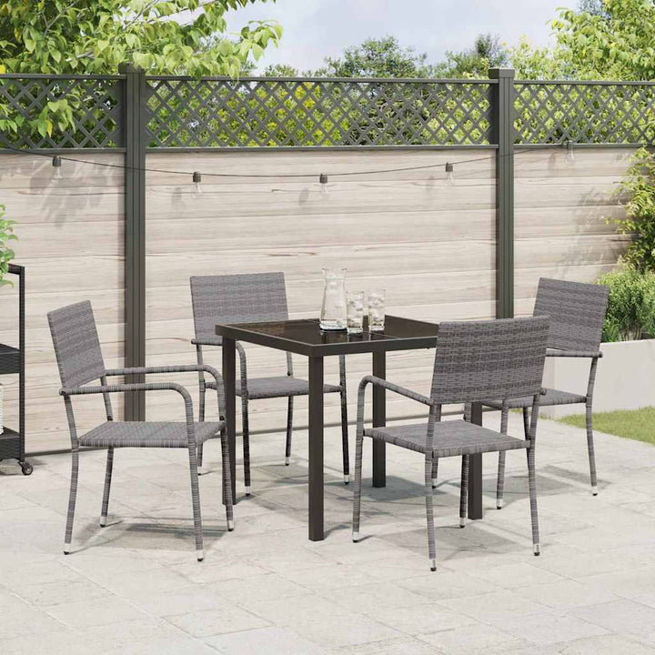 Have Spisebordssæt 5 pcs Grå Poly rattan