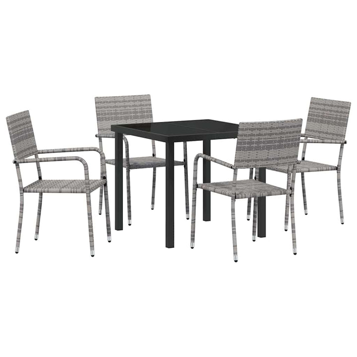 Have Spisebordssæt 5 pcs Grå Poly rattan