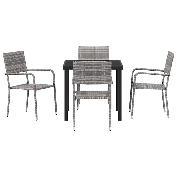 Have Spisebordssæt 5 pcs Grå Poly rattan