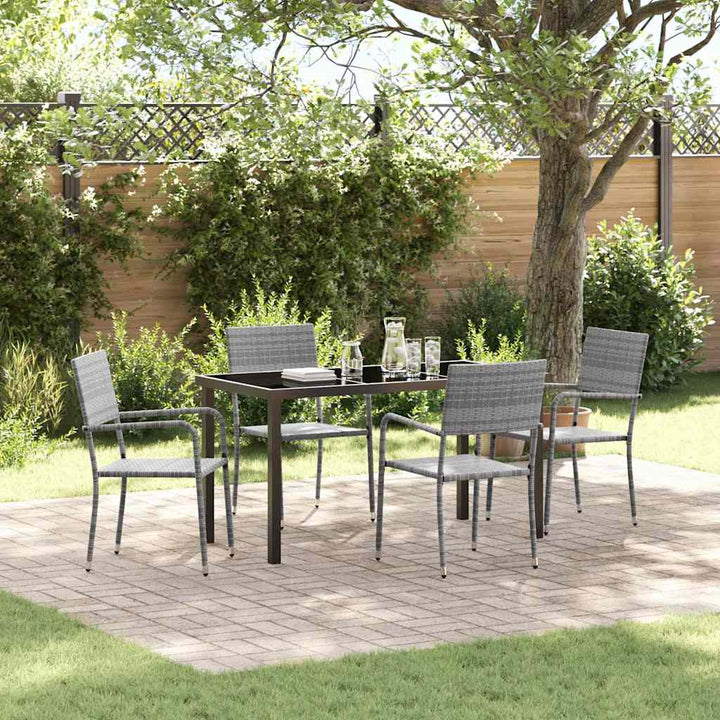 Have Spisebordssæt 5 pcs Grå Poly rattan
