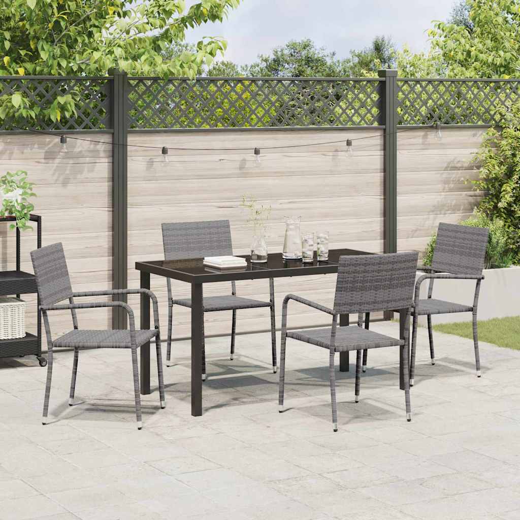 Have Spisebordssæt 5 pcs Grå Poly rattan