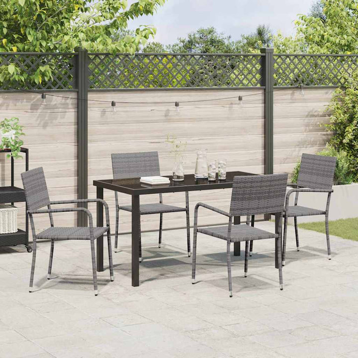 Have Spisebordssæt 5 pcs Grå Poly rattan
