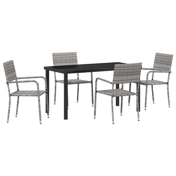 Have Spisebordssæt 5 pcs Grå Poly rattan