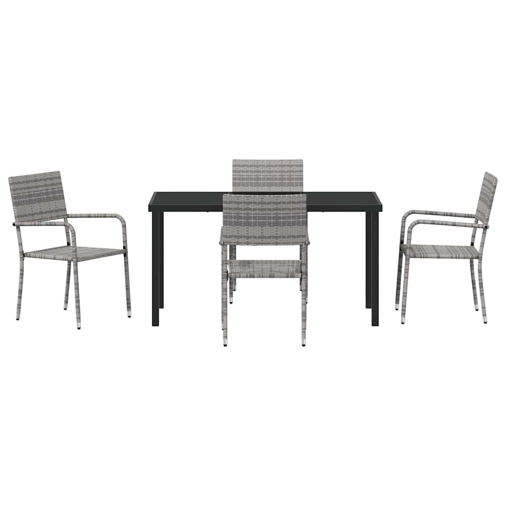 Have Spisebordssæt 5 pcs Grå Poly rattan