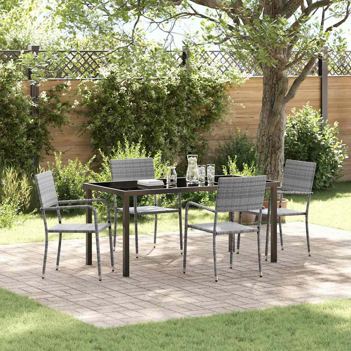Have Spisebordssæt 5 pcs Grå Poly rattan