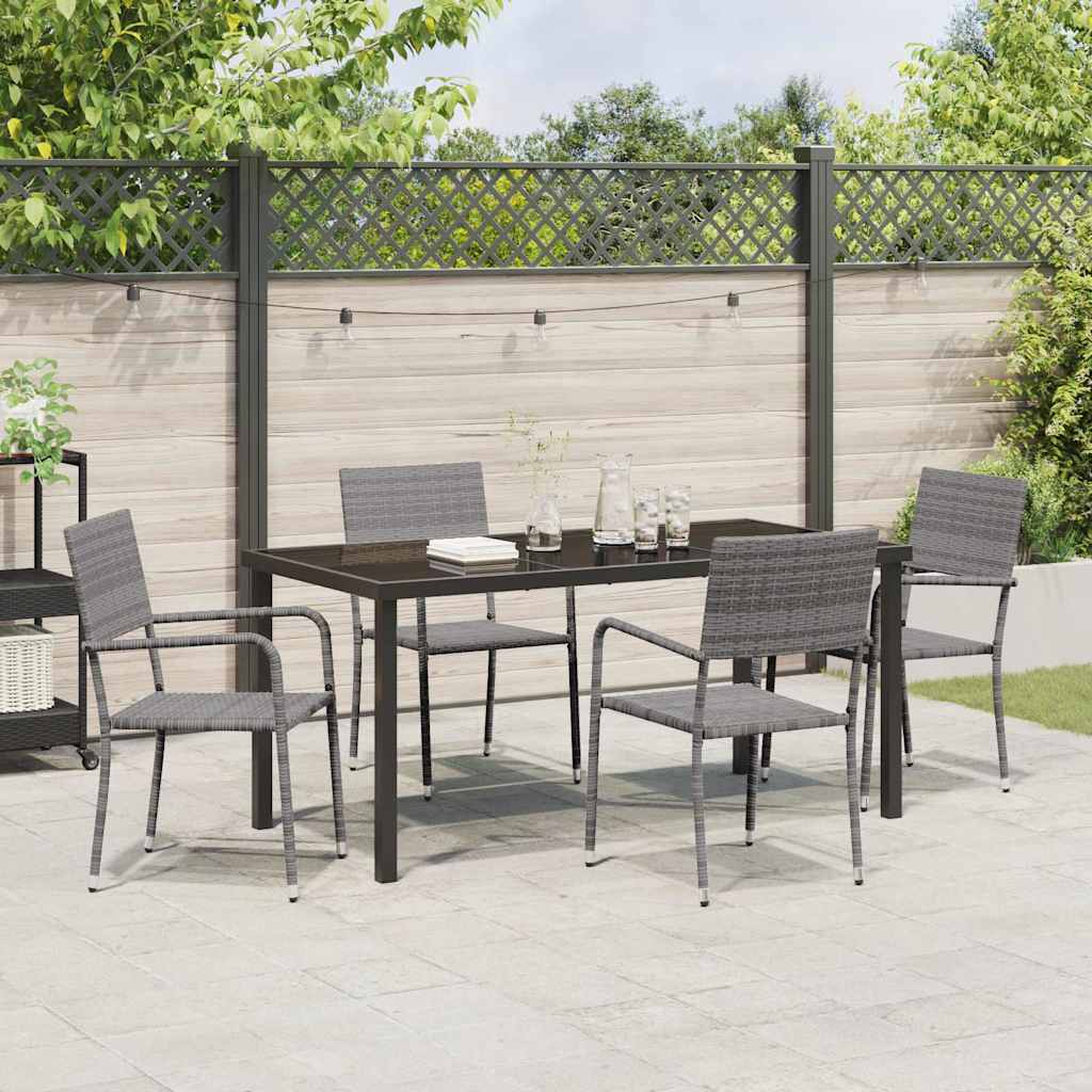 Have Spisebordssæt 5 pcs Grå Poly rattan