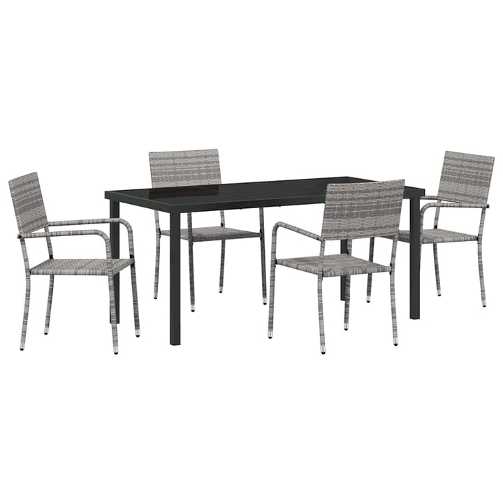 Have Spisebordssæt 5 pcs Grå Poly rattan