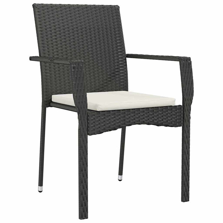 Have Spisebordssæt med pude 3 pcs Sort Poly rattan