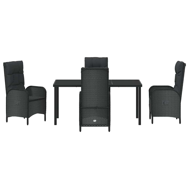 Have Spisebordssæt med pude 5 pcs Sort Poly rattan