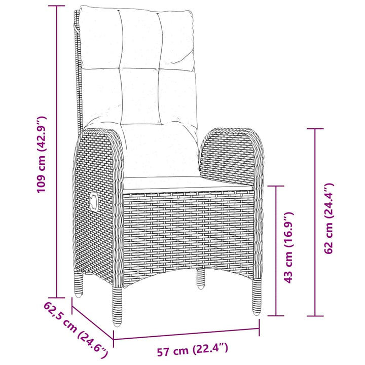 Have Spisebordssæt med pude 5 pcs Grå Poly rattan