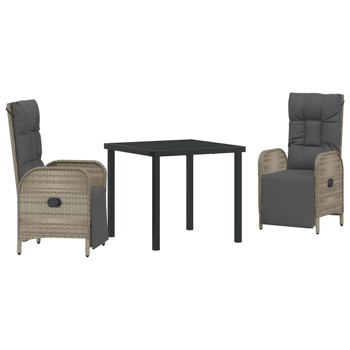 Have Spisebordssæt med pude 3 pcs Grå Poly rattan