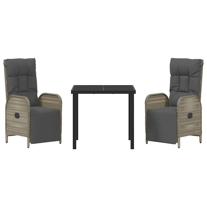 Have Spisebordssæt med pude 3 pcs Grå Poly rattan