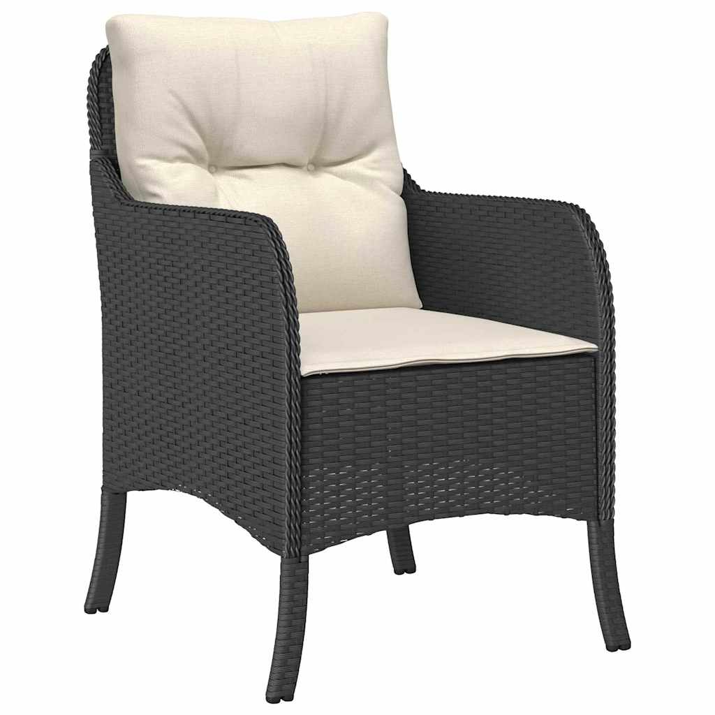 Have Spisebordssæt med pude 3 pcs Sort Poly rattan