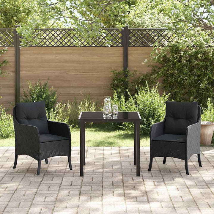 Have Spisebordssæt med pude 3 pcs Sort Poly rattan