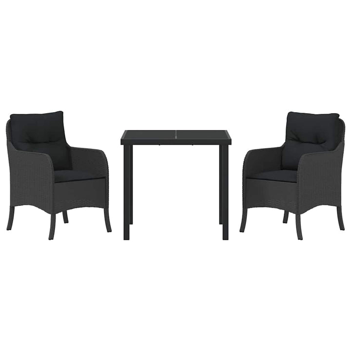 Have Spisebordssæt med pude 3 pcs Sort Poly rattan