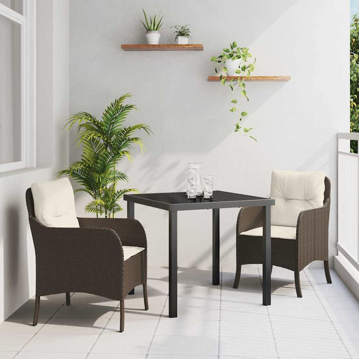 Have Spisebordssæt med pude 3 pcs Brun Poly rattan