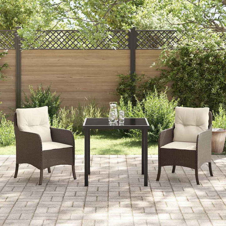 Have Spisebordssæt med pude 3 pcs Brun Poly rattan