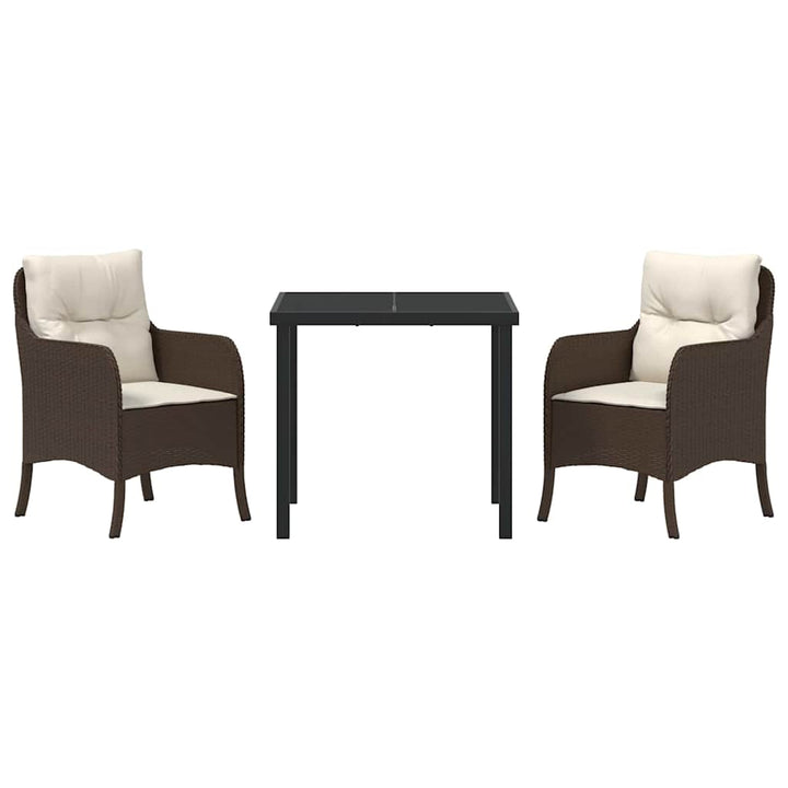 Have Spisebordssæt med pude 3 pcs Brun Poly rattan