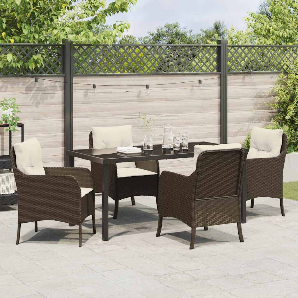 Have Spisebordssæt med pude 5 pcs Brun Poly rattan