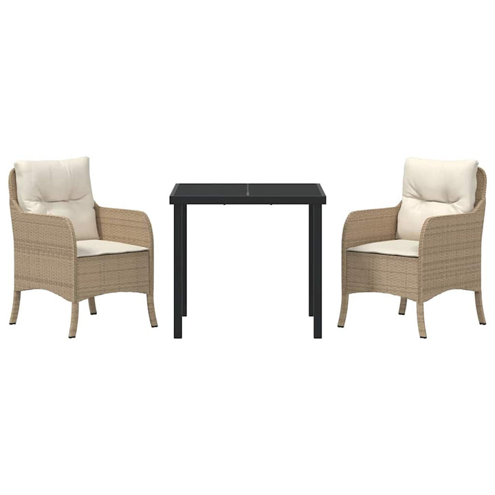 Have Spisebordssæt med pude 3 pcs Beige Poly rattan