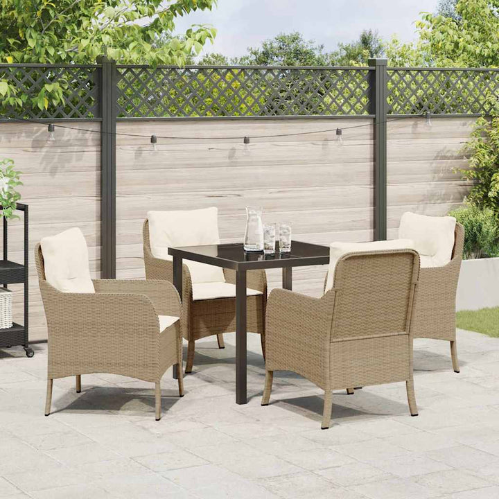 Have Spisebordssæt med pude 5 pcs Beige Poly rattan
