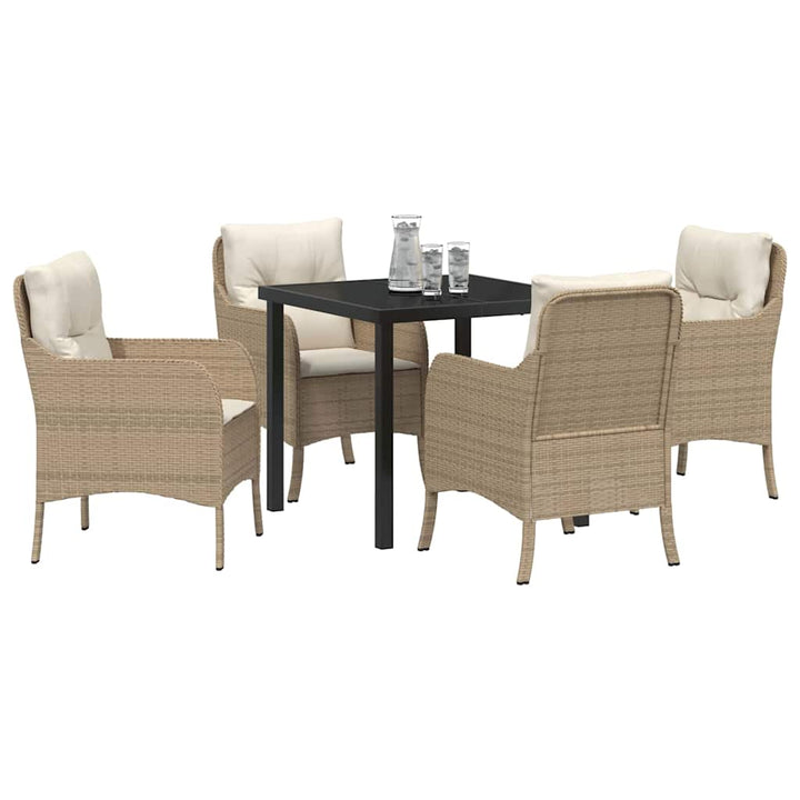 Have Spisebordssæt med pude 5 pcs Beige Poly rattan