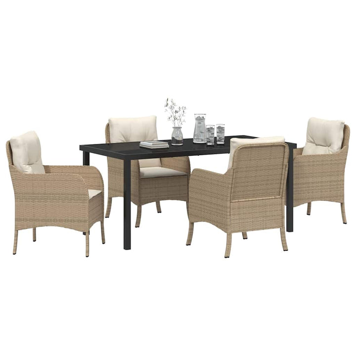 Have Spisebordssæt med pude 5 pcs Beige Poly rattan