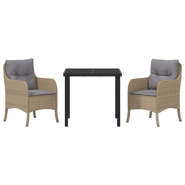 Have Spisebordssæt med pude 3 pcs Beige Poly rattan