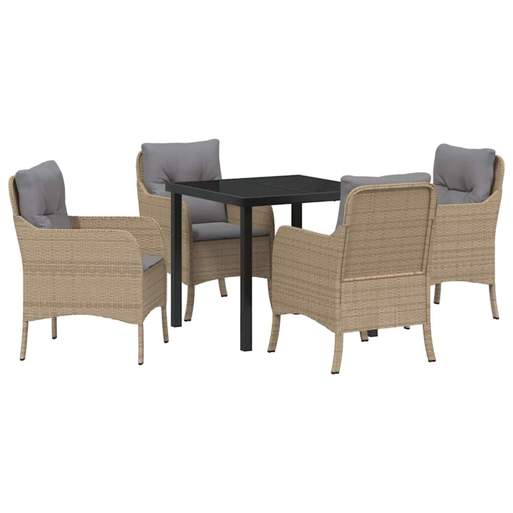 Have Spisebordssæt med pude 5 pcs Beige Poly rattan