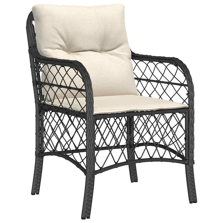 Have Spisebordssæt med pude 5 pcs Sort Poly rattan