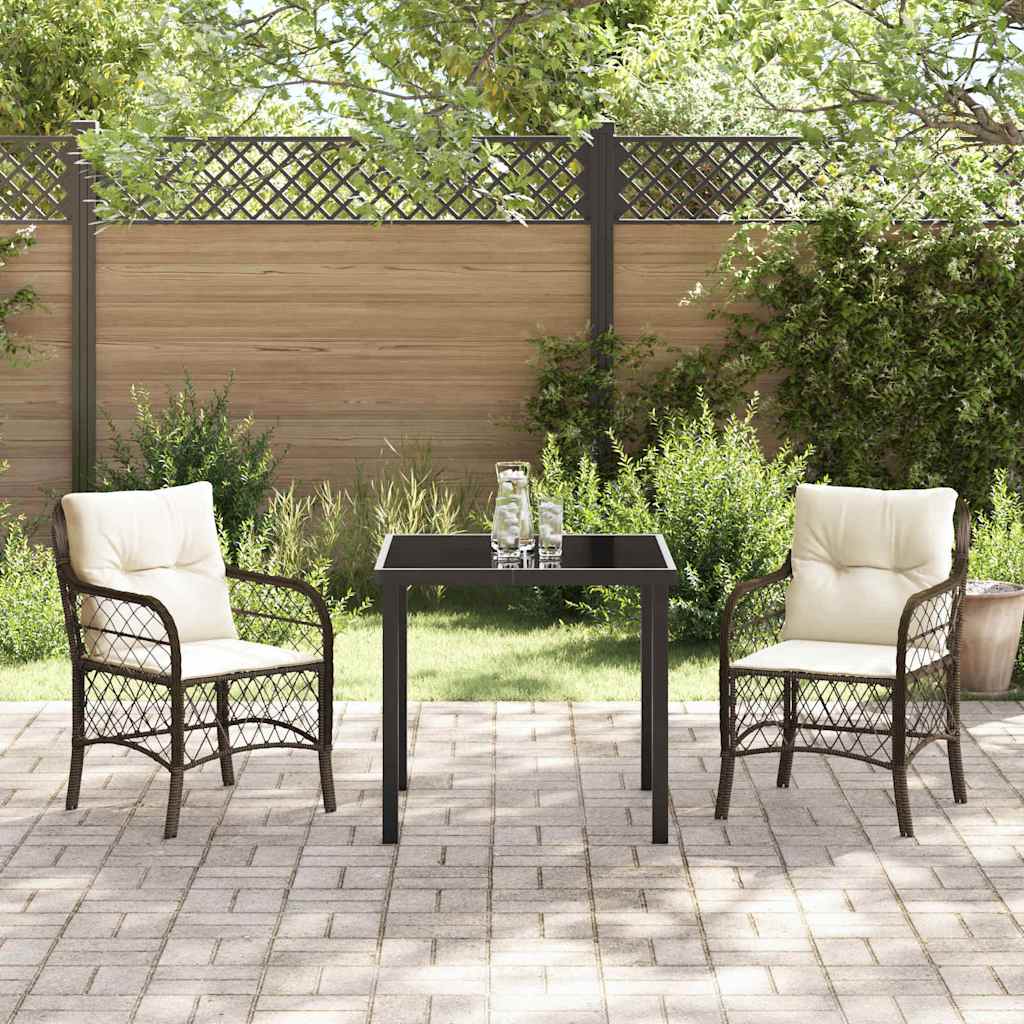 Have Spisebordssæt med pude 3 pcs Brun Poly rattan