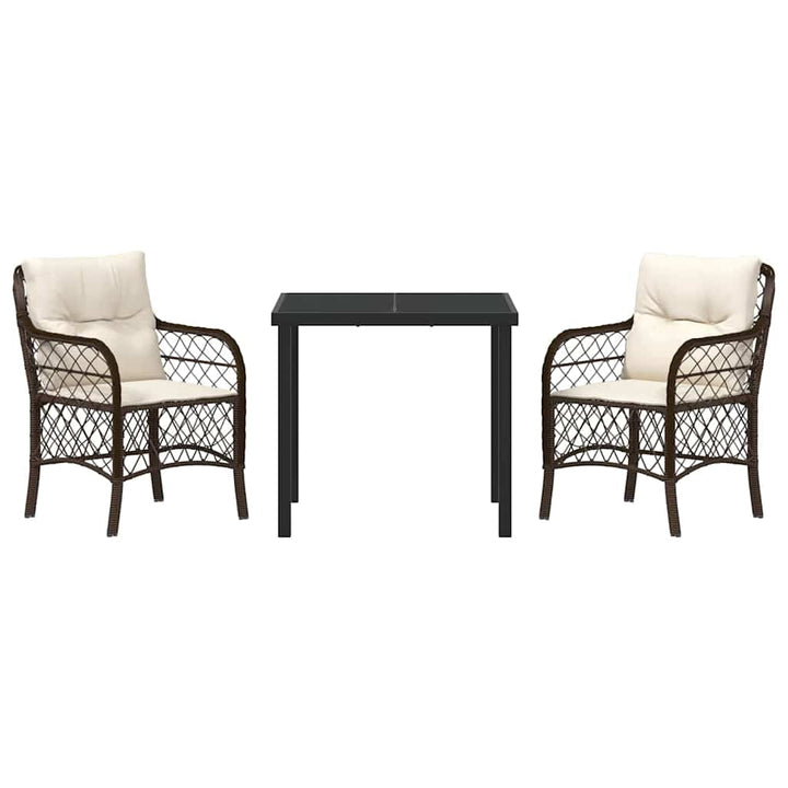 Have Spisebordssæt med pude 3 pcs Brun Poly rattan