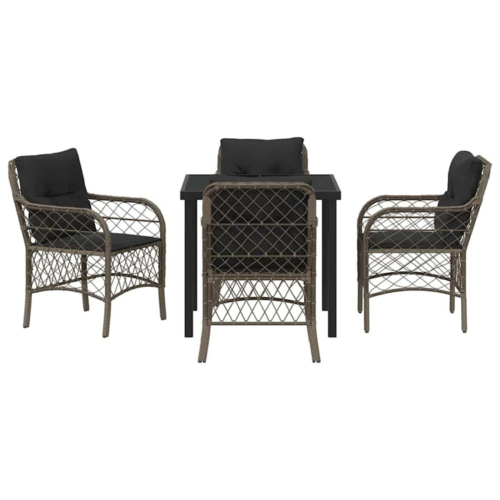 Have Spisebordssæt med pude 5 pcs Grå Poly rattan