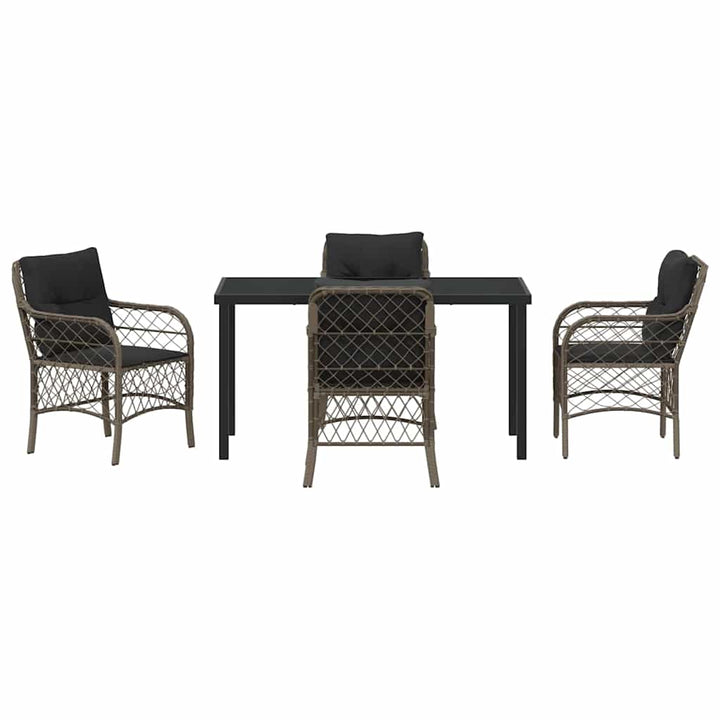 Have Spisebordssæt med pude 5 pcs Grå Poly rattan